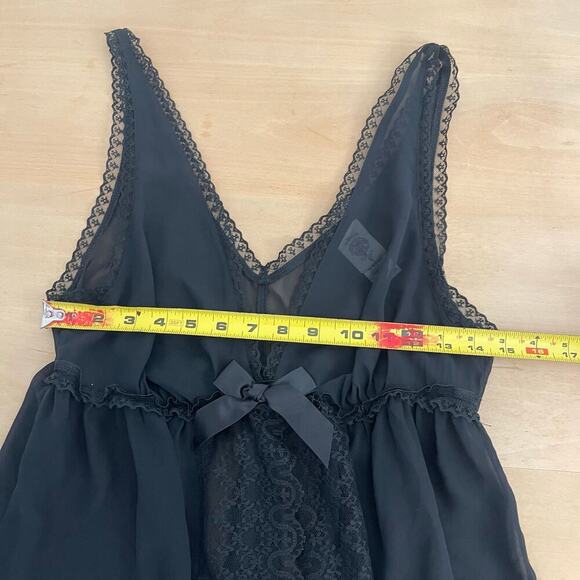 In bloom by Jonquil black baby doll camisole sheer lace with bow size medium - Picture 6 of 8